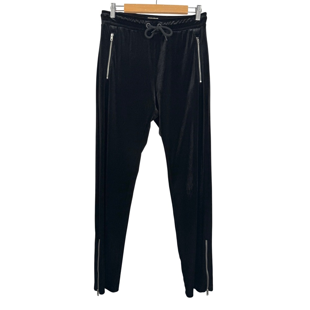Rag & Bone Black Velvet Zipper Detail jogger pants black revolve Y2K sz SP
